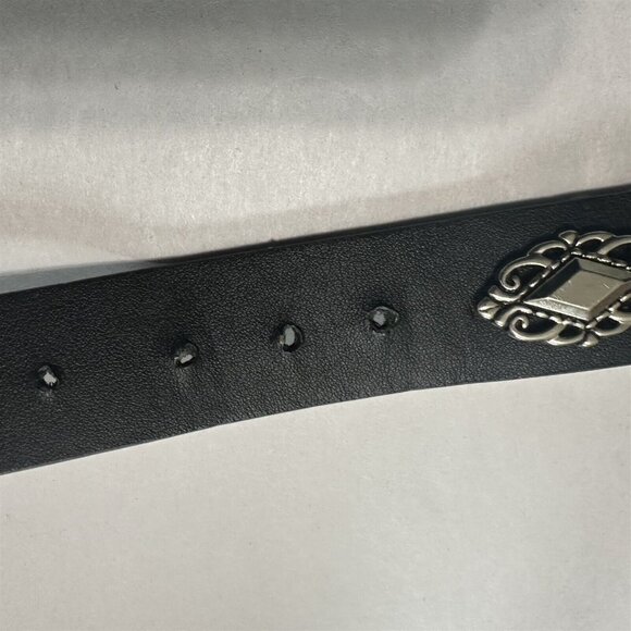 Women's Belt Western Style Black Faux Leather Silver Buckle 1X - Picture 5 of 6